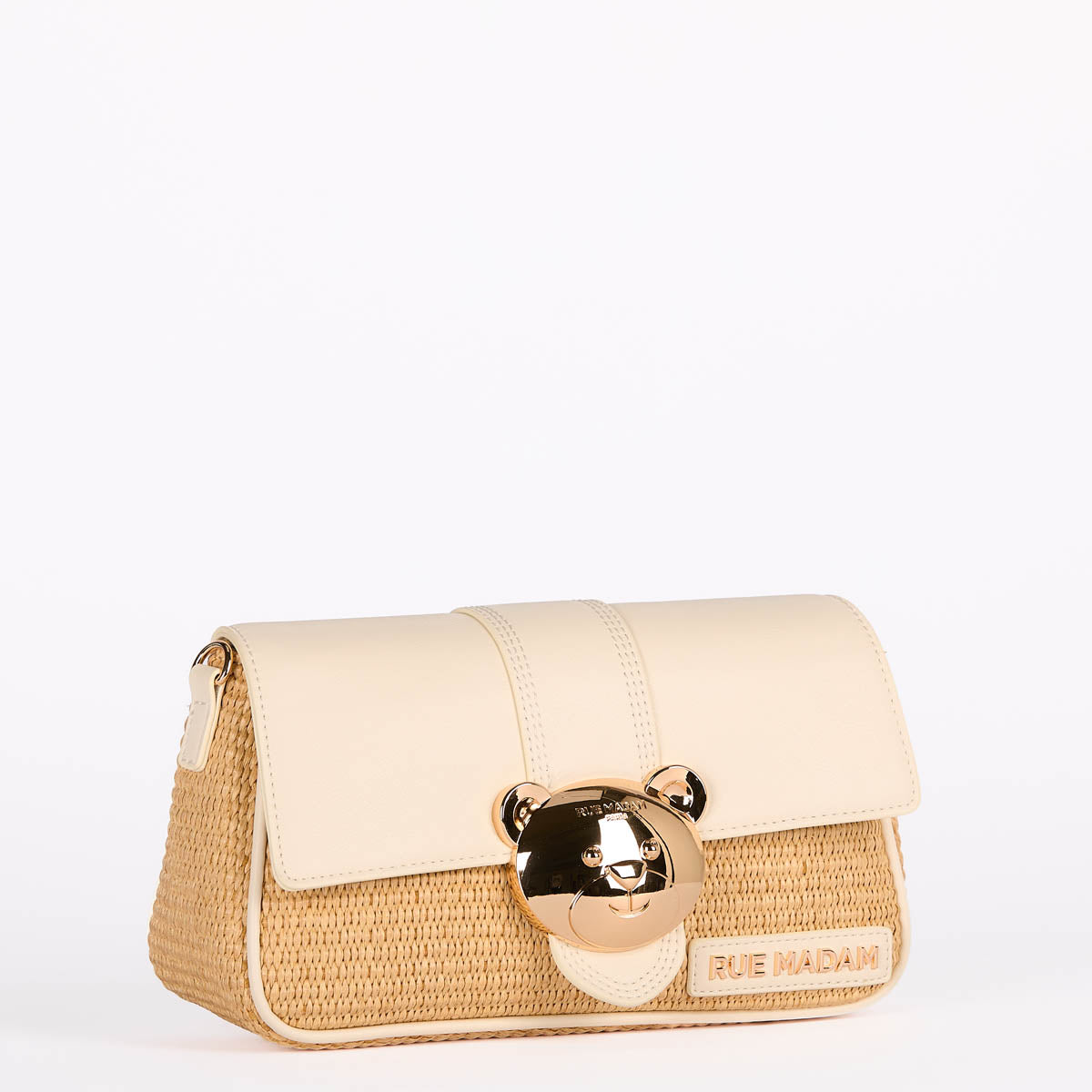 Rue Madam teddy bag raffia beige panna