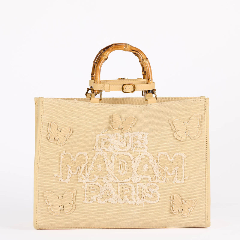 Rue Madam butterfly tote canvas cream