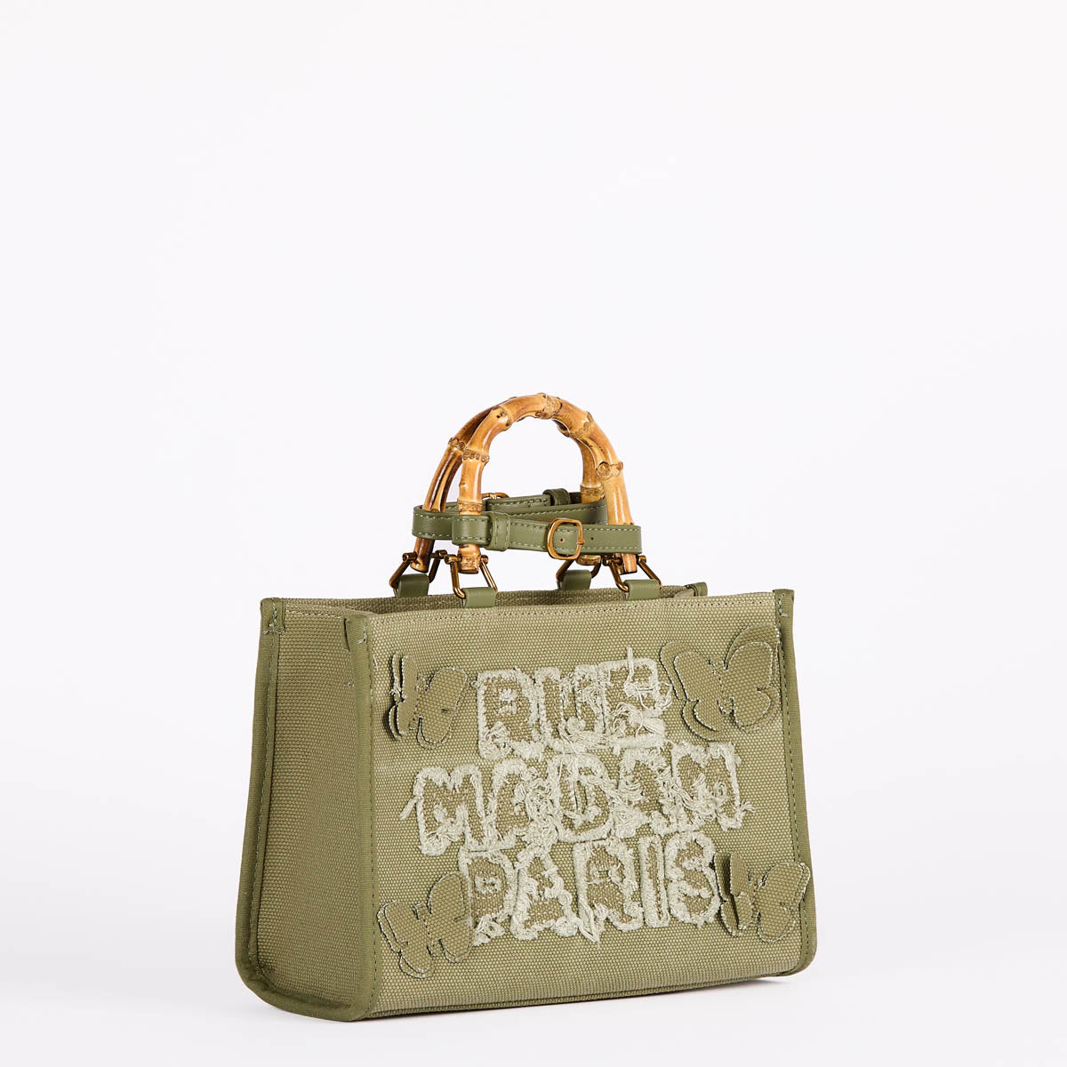 Rue Madam butterfly mini tote canvas verde
