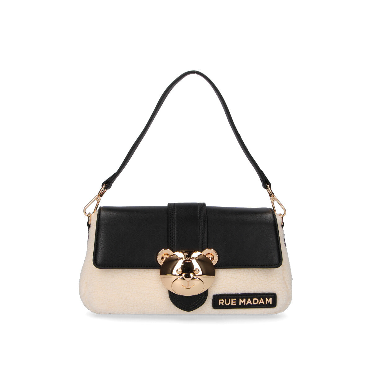 Rue Madam borsa Teddy it bag bianco nera