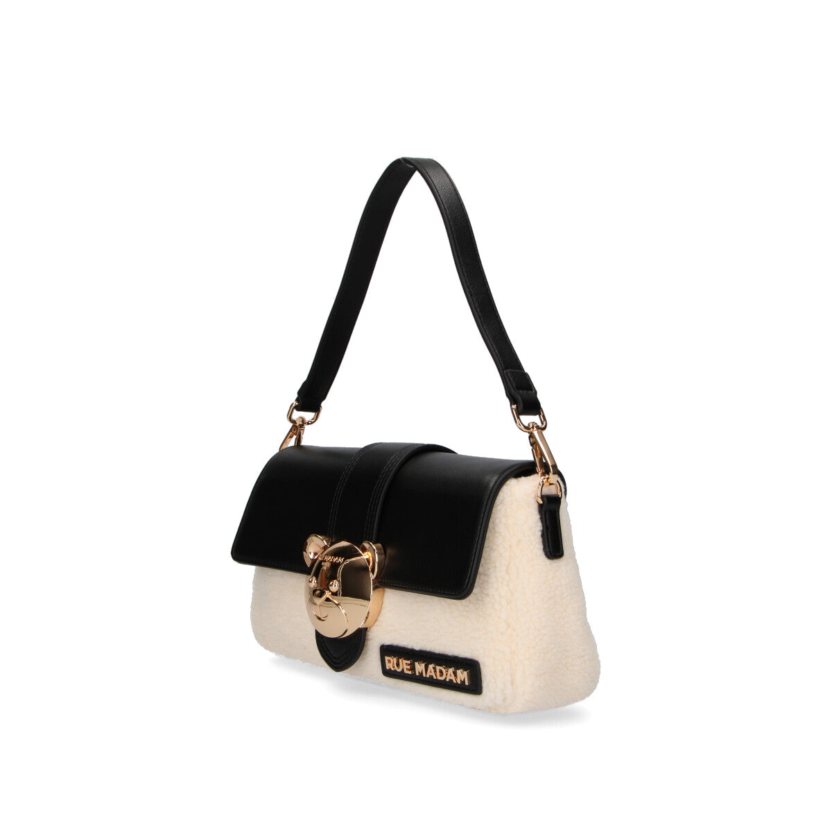 Rue Madam borsa Teddy it bag bianco nera