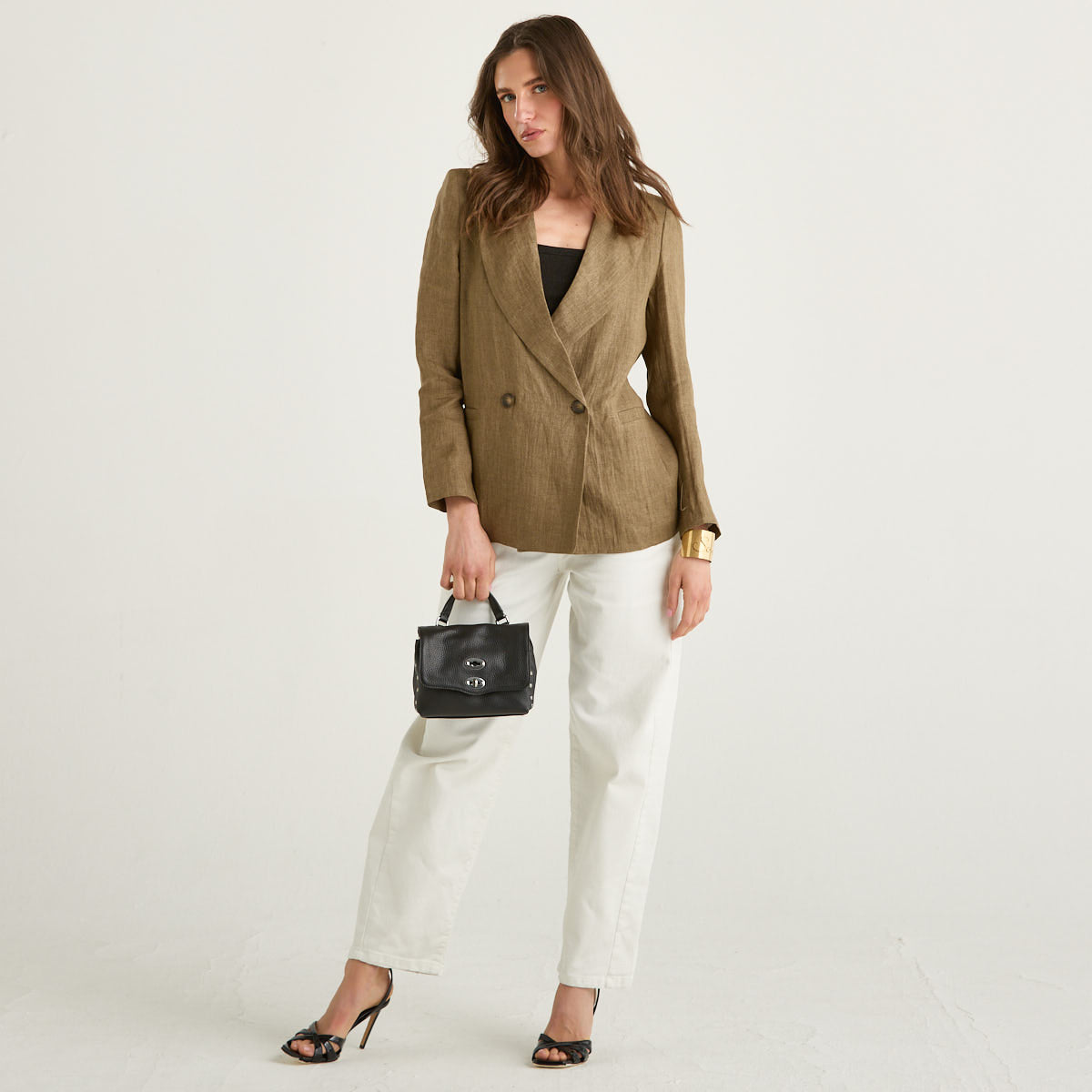 Souvenir giacca doppiopetto in tessuto beige