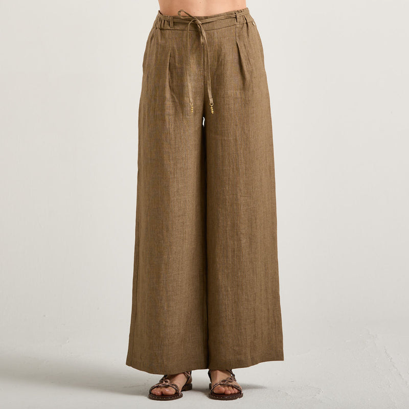 Souvenir pantalone leggero con coulisse marrone