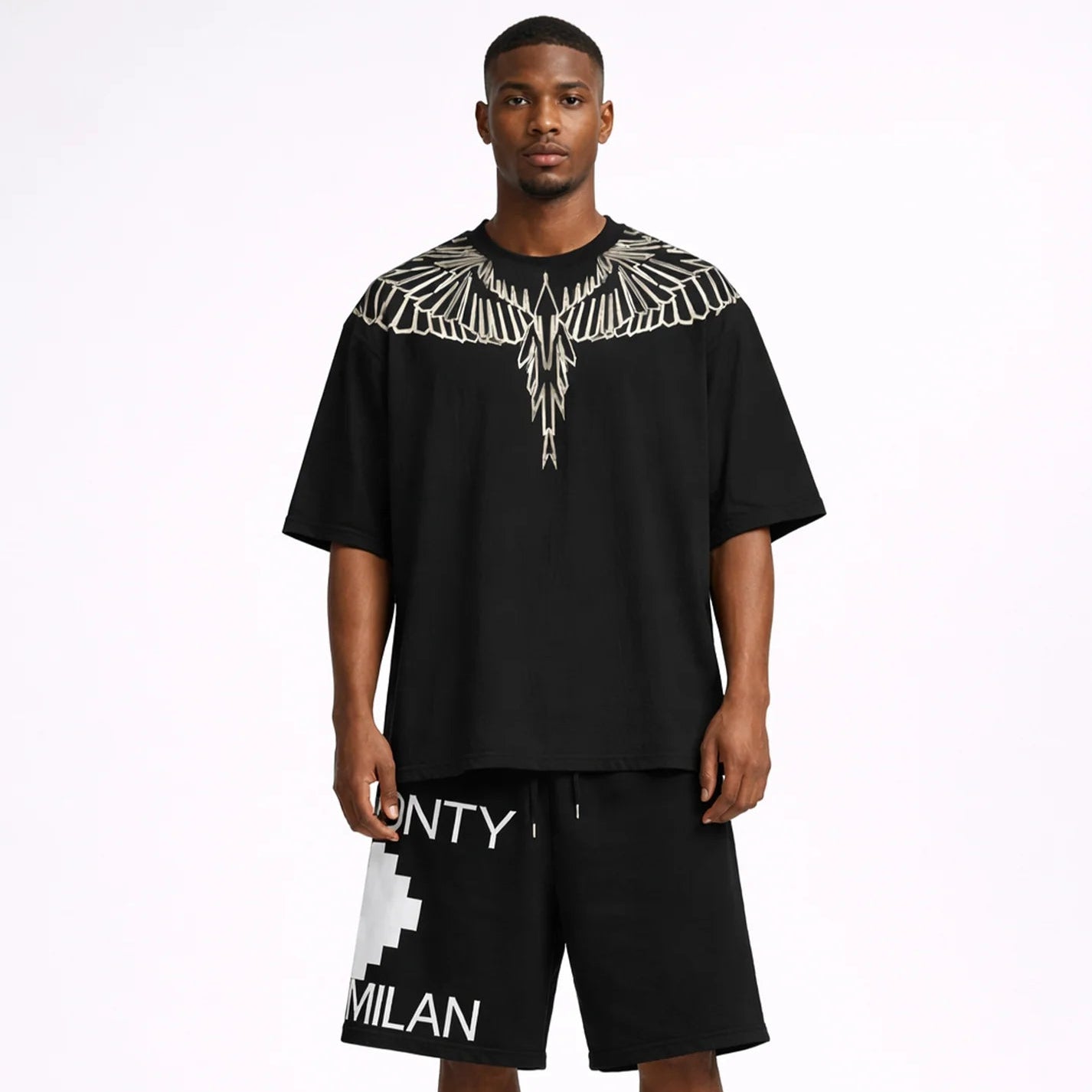 County of Milan t-shirt in cotone con stampa ali