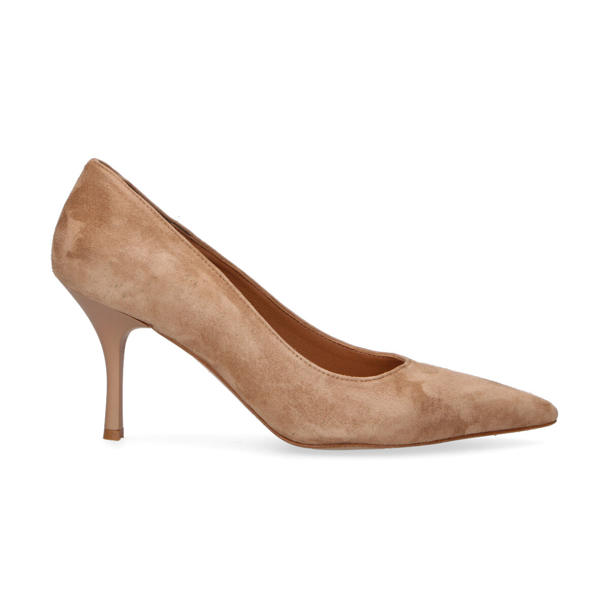 Ovyè deccoltè in camoscio beige