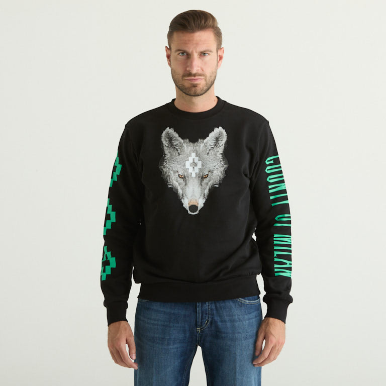 County of Milan felpa girocollo wolf nera