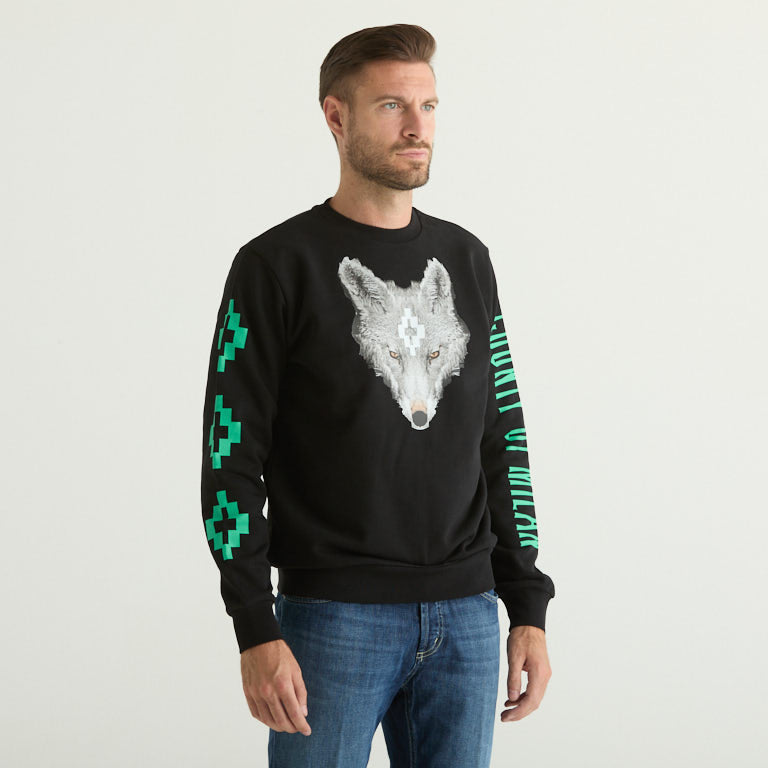 County of Milan felpa girocollo wolf nera