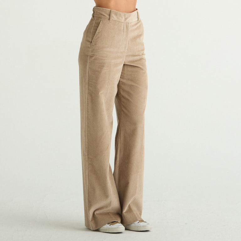 Maxmara pantalone tania in velluto beige