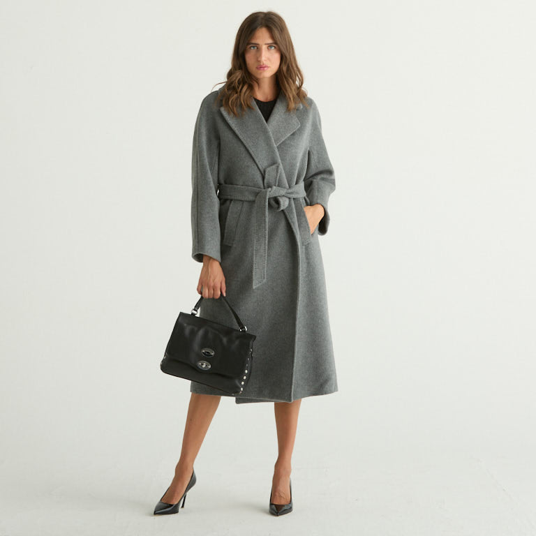 Maxmara cappotto tempera in lana e alpaca grigio