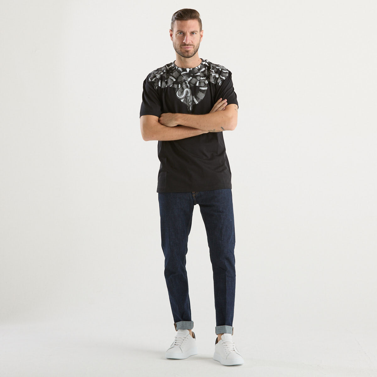 County of Milan t-shirt girocollo snake black