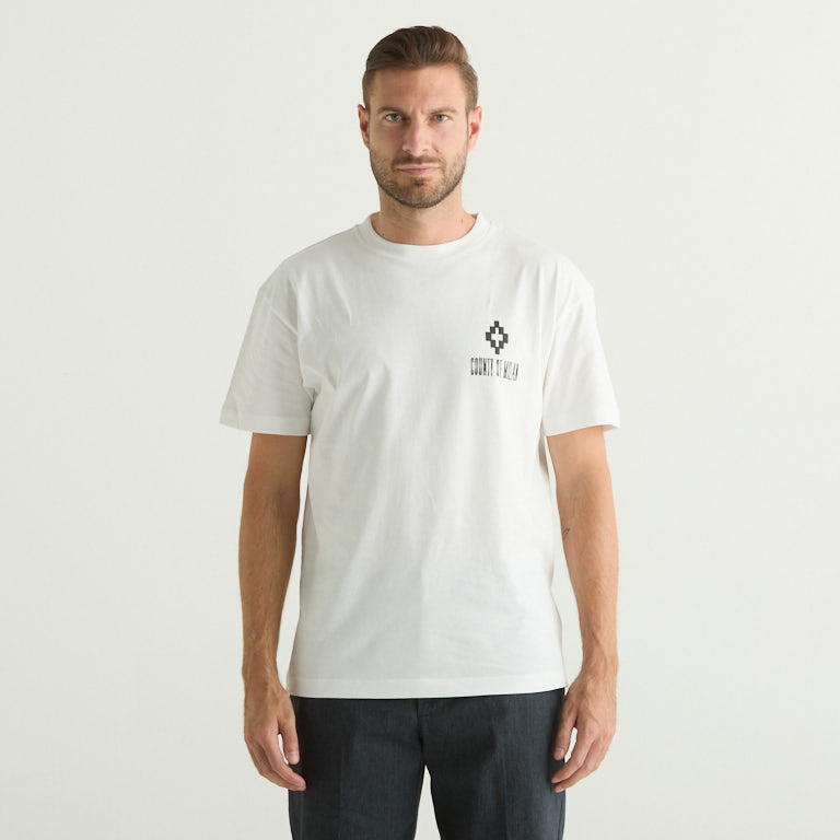 County Of Milan t-shirt logo uomo bianca
