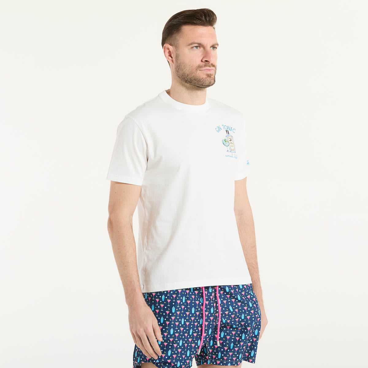 Mc2 Saint Barth t-shirt social gin tessuto bianco