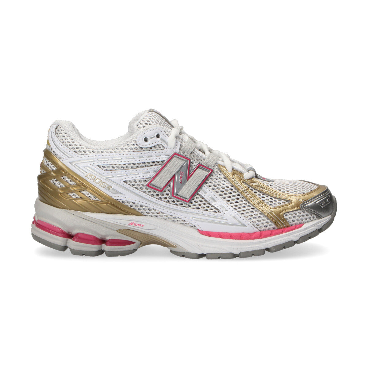 New Balance sneaker 1906 bianca oro fuxia