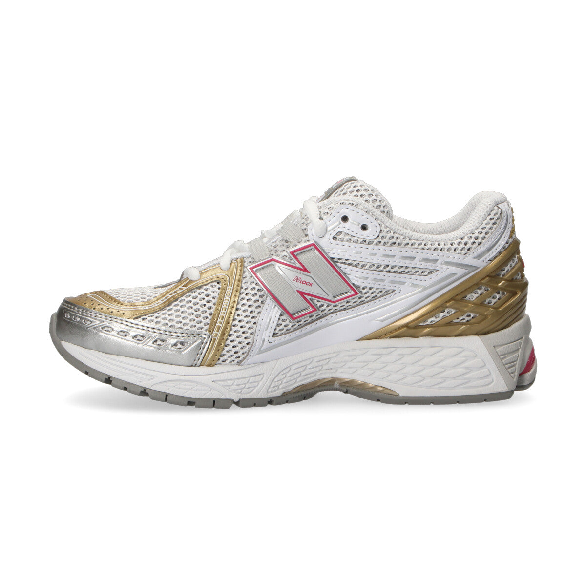 New Balance sneaker 1906 bianca oro fuxia