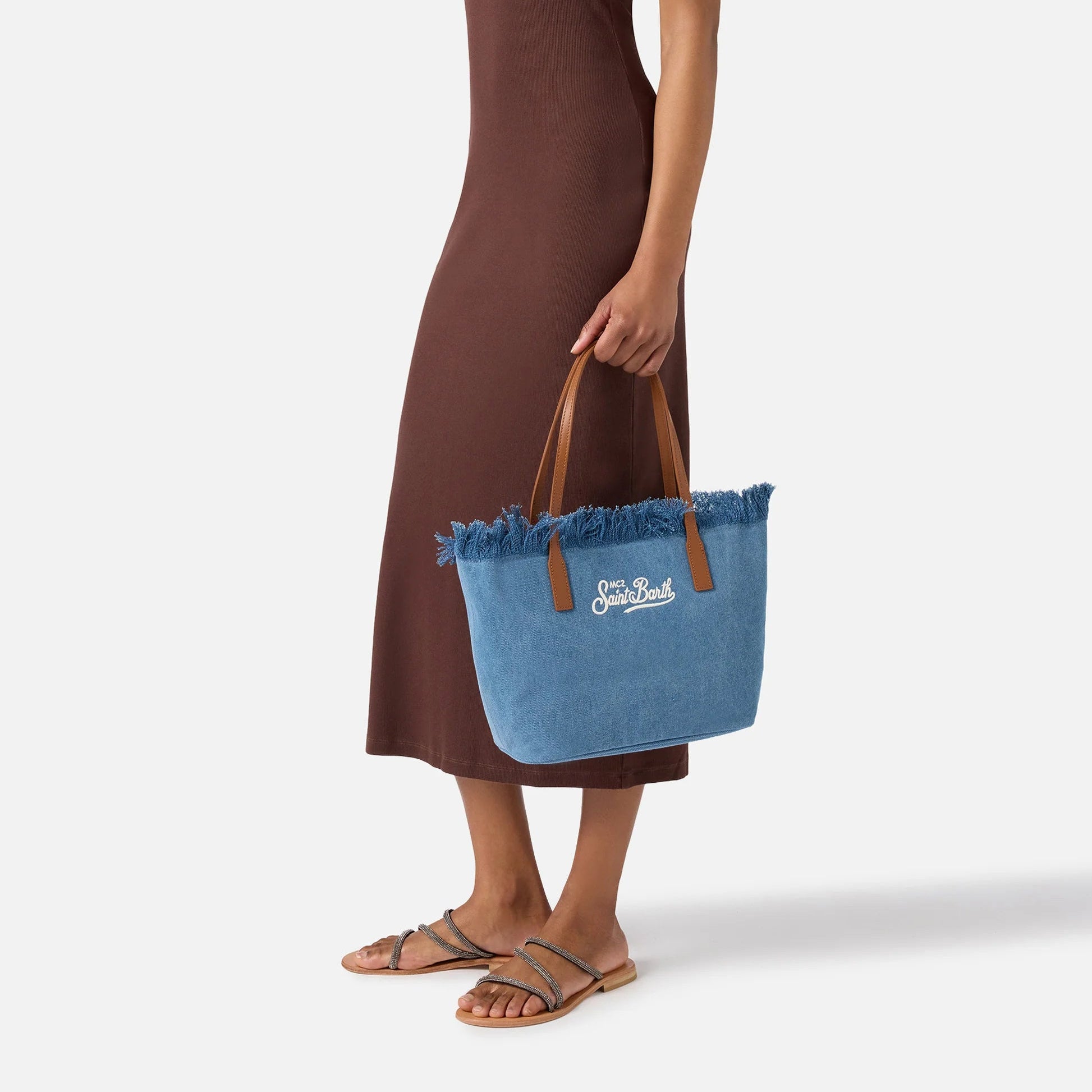 Mc2 Saint Barth borsa City media denim frange