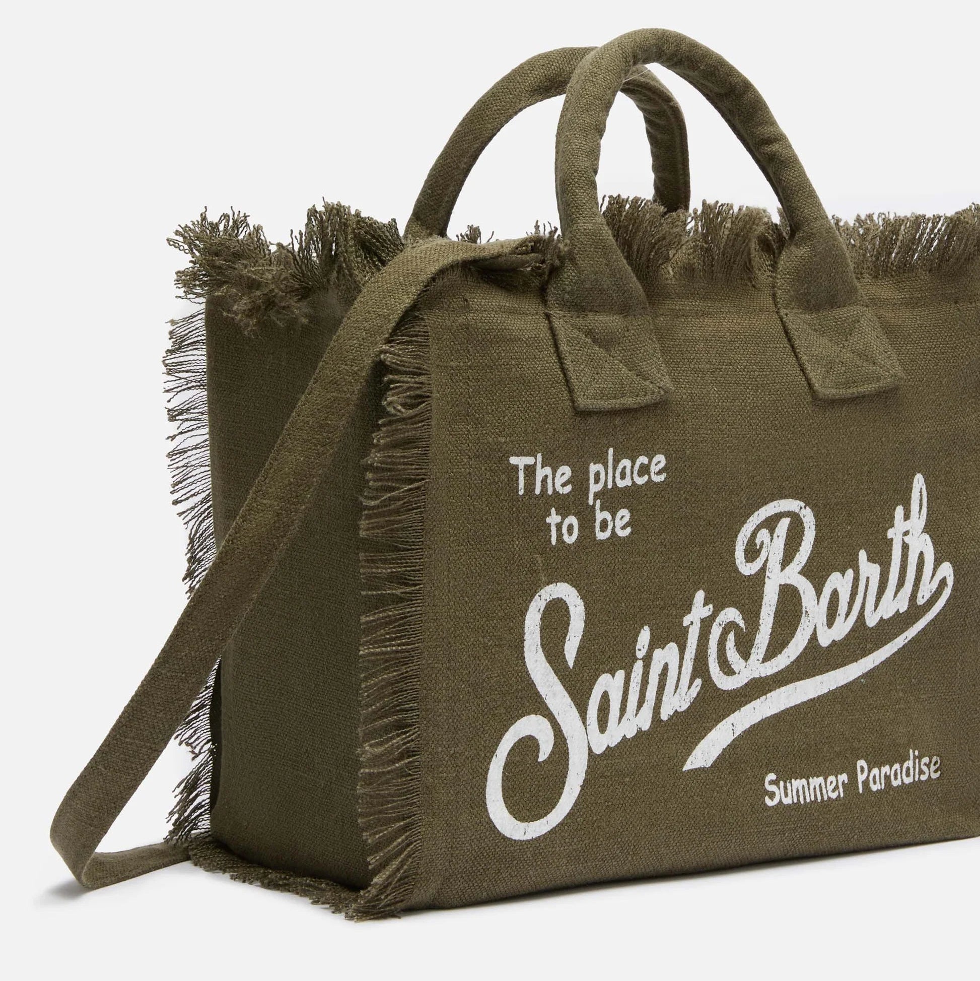 Mc2 Saint Barth borsa colette linen verde militare