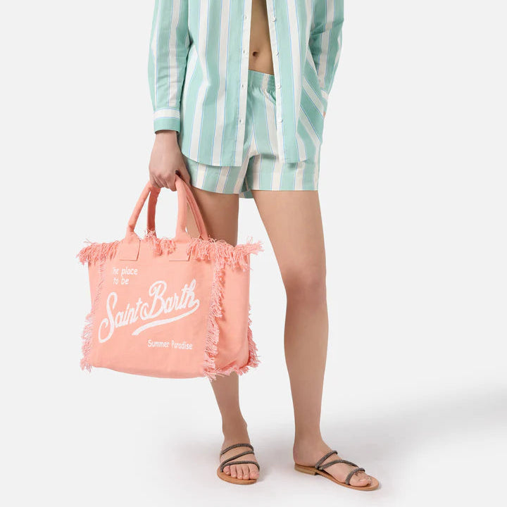 Mc2 Saint Barth borsa Vanity peach in tessuto