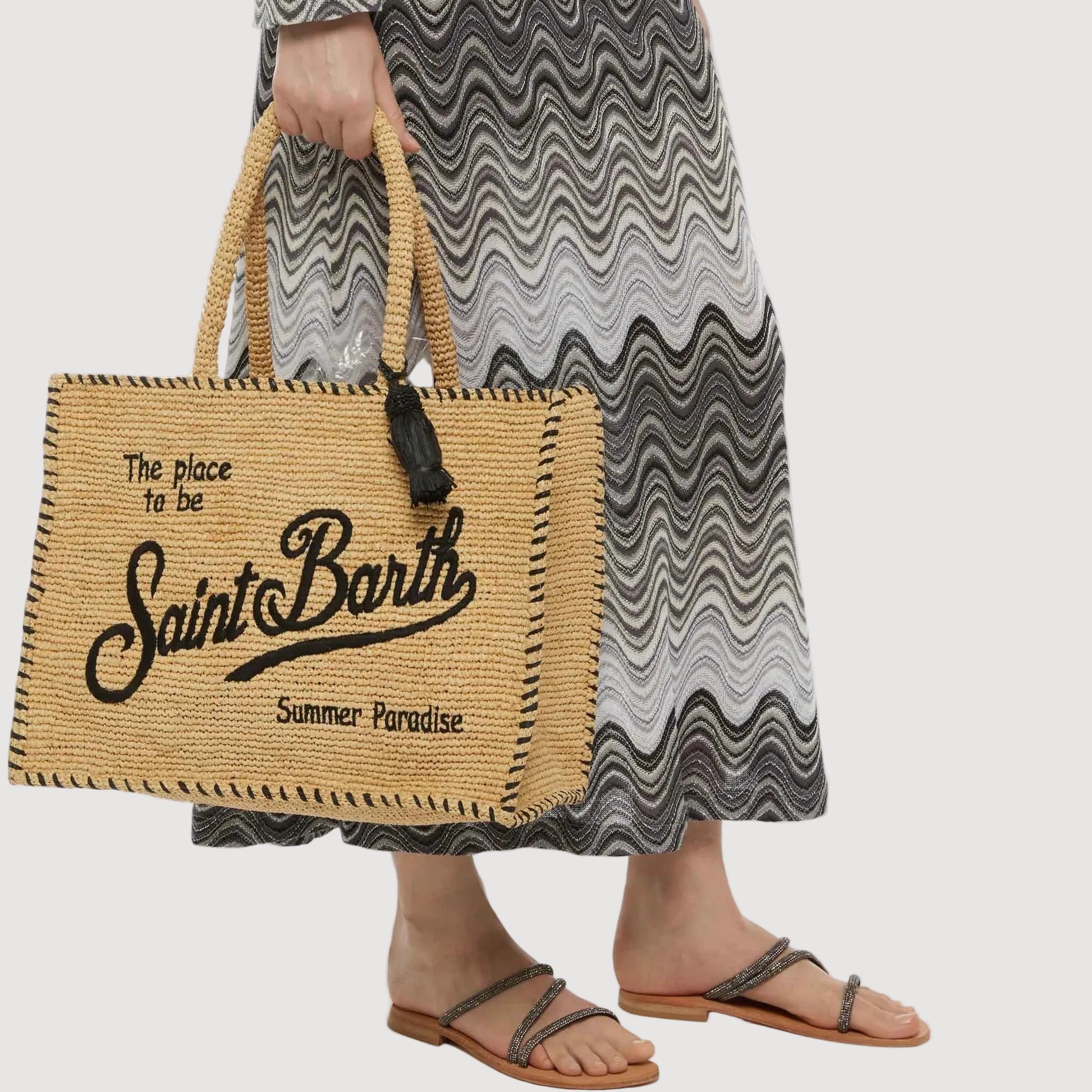 Mc2 Saint Barth borsa Vanity Border in raffia