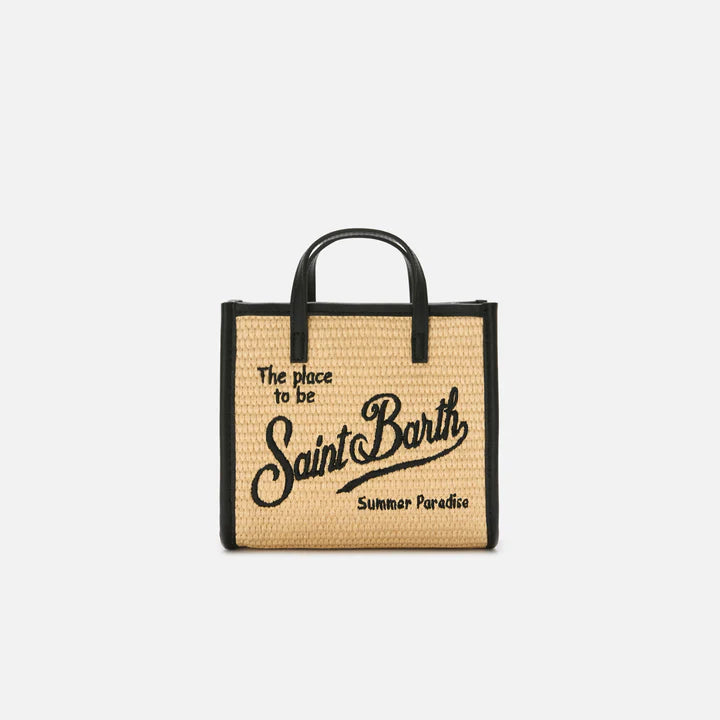 Mc2 Saint Barth borsa vivian mini raffia nera