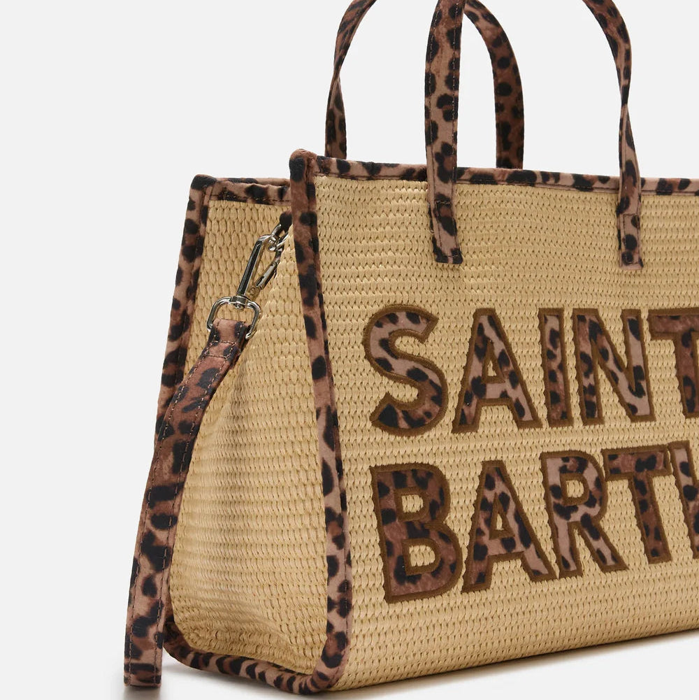 Mc2 Saint Barth borsa vivian raffia leopardata