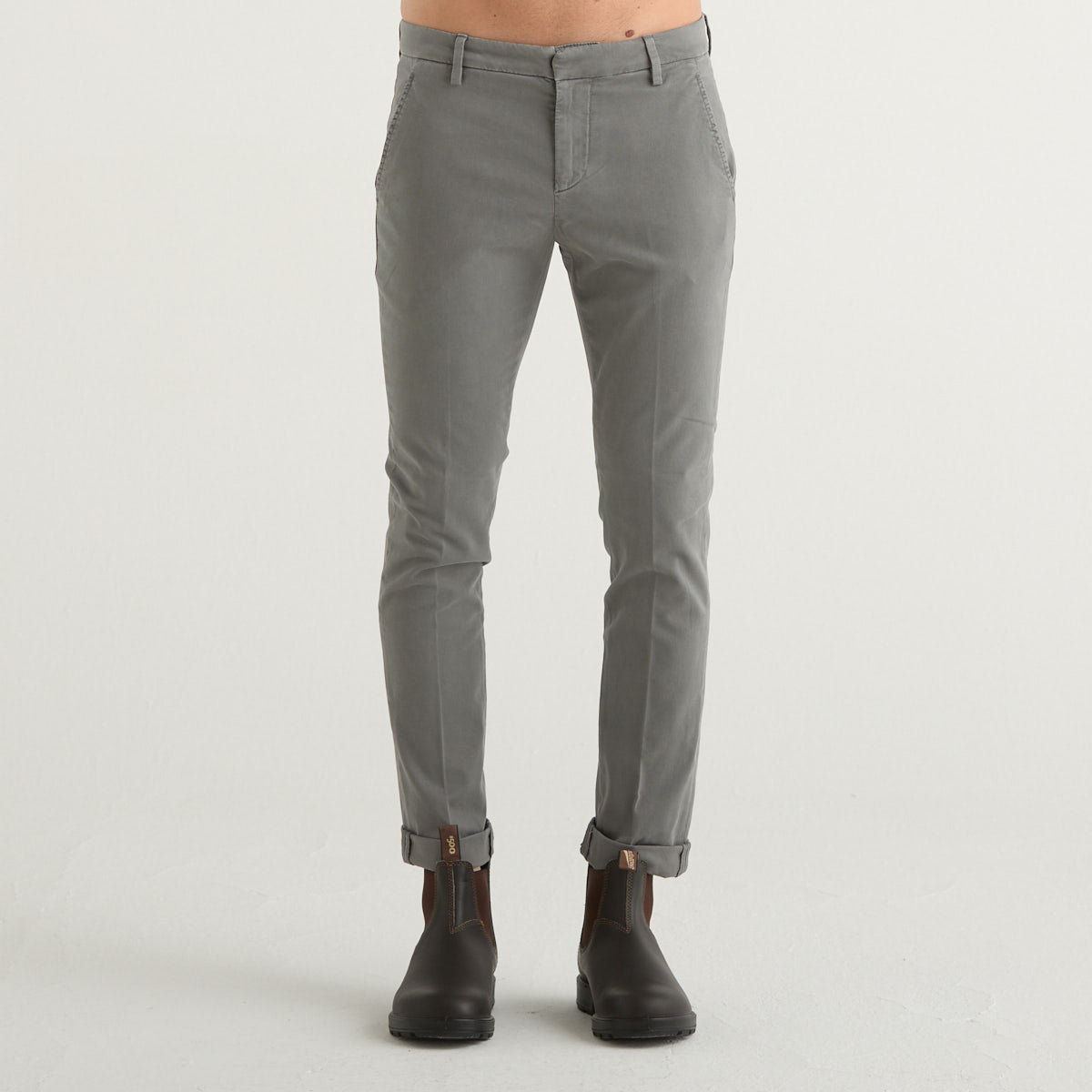 Dondup pantalone gaubert chino in tessuto grigio