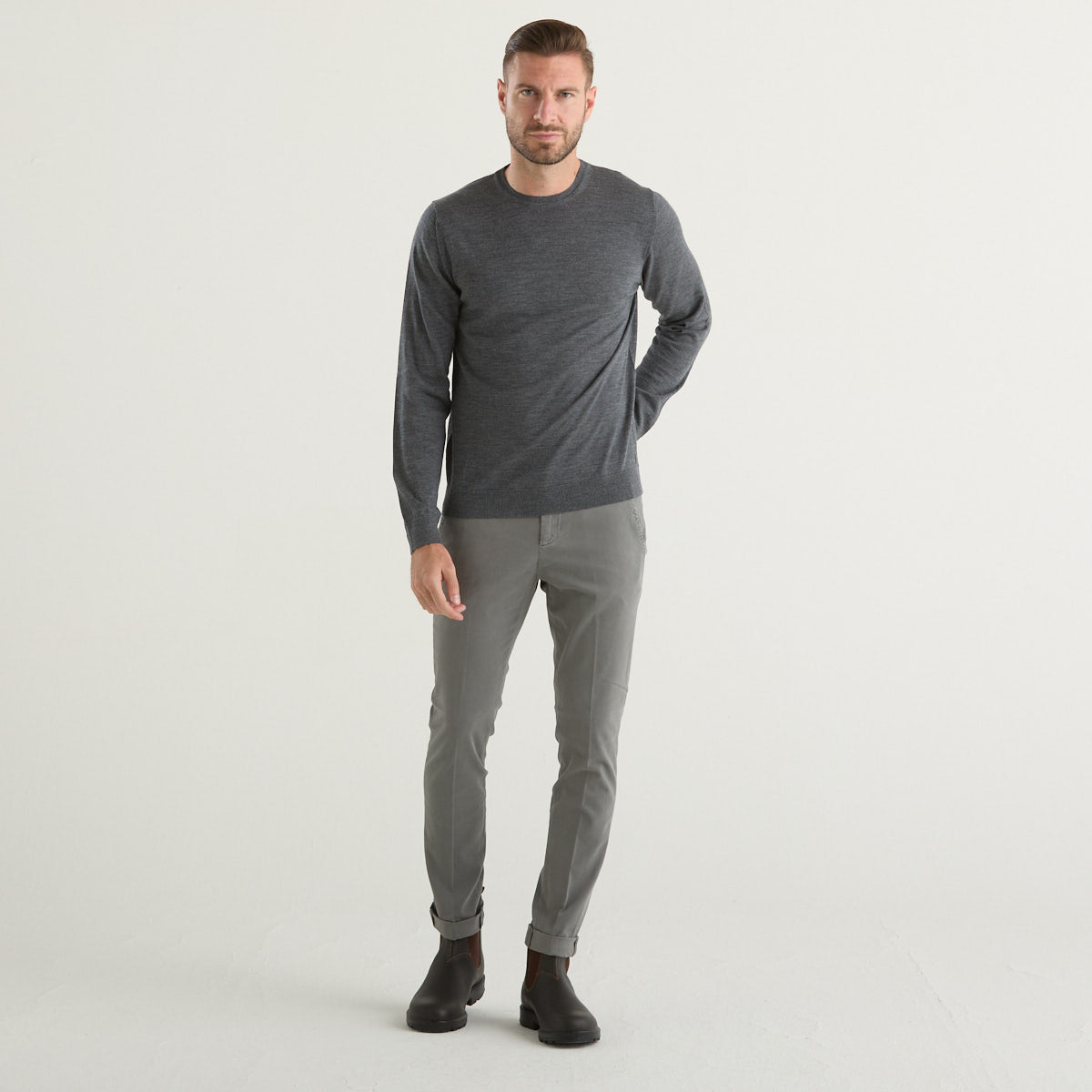 Dondup pantalone gaubert chino in tessuto grigio