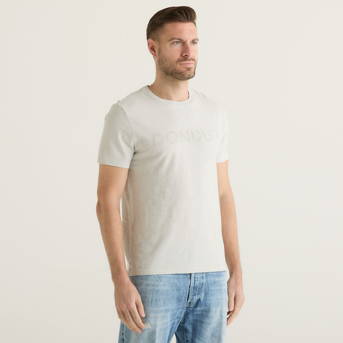Dondup t-shirt basic tessuto grigio