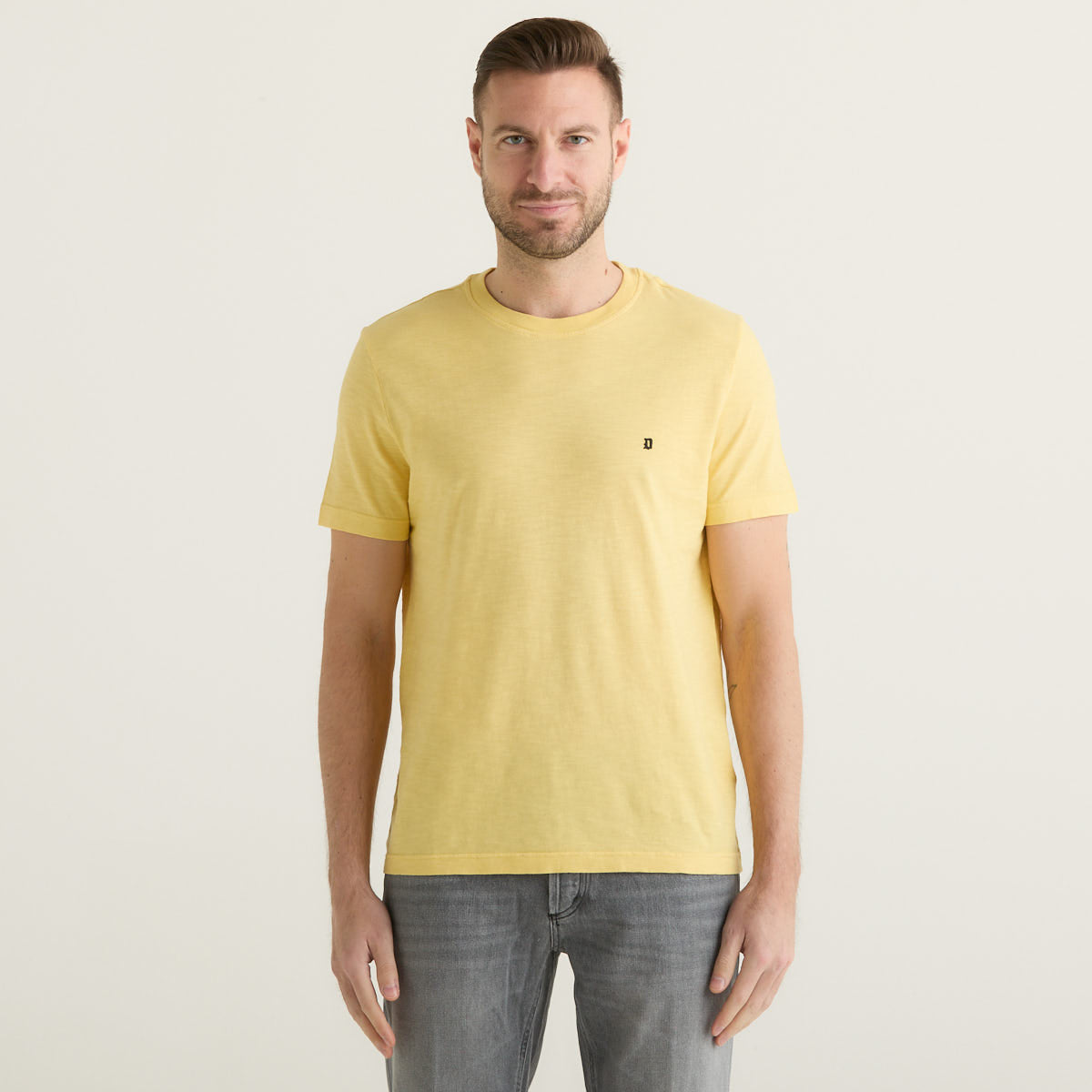 Dondup t-shirt basic in tessuto giallo
