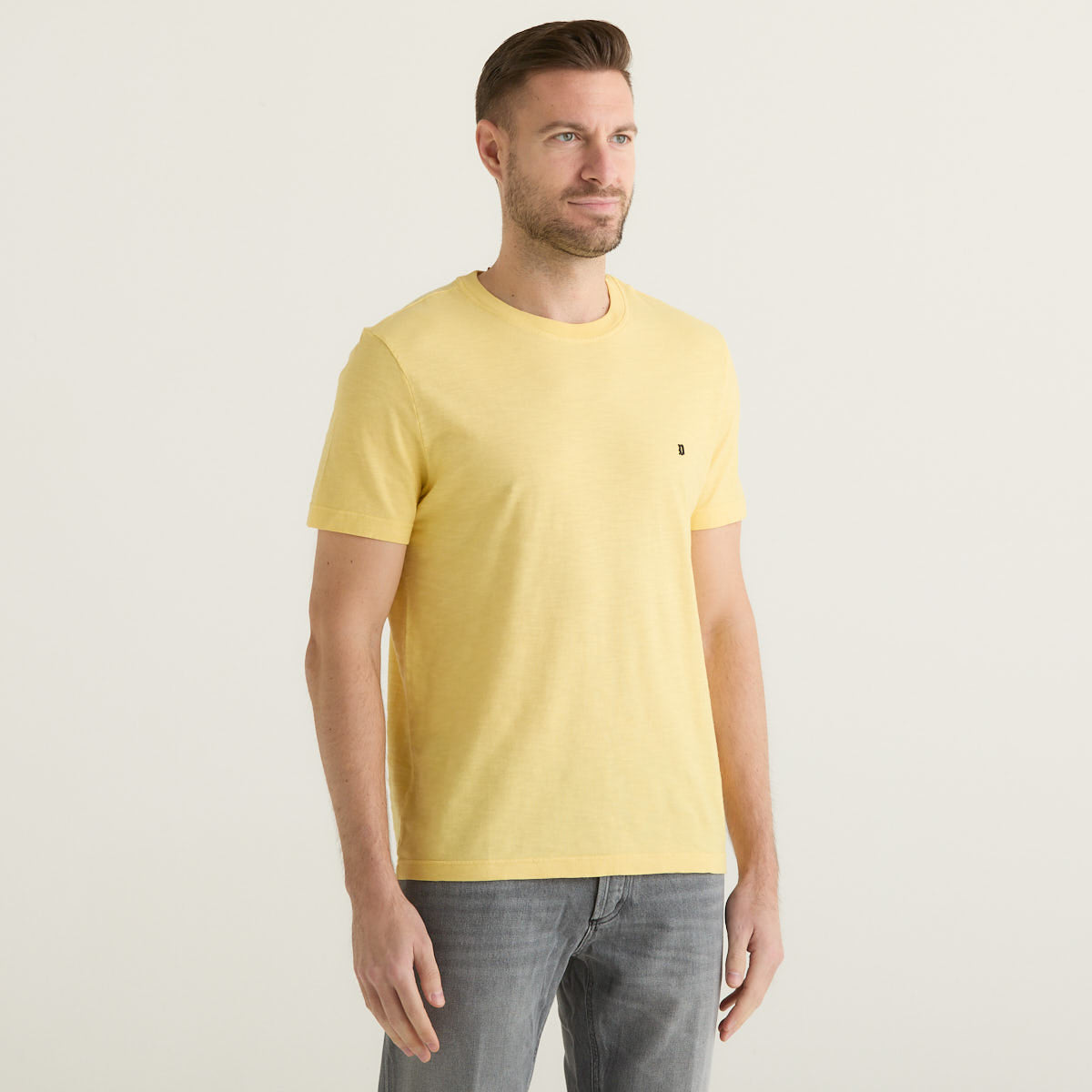 Dondup t-shirt basic in tessuto giallo