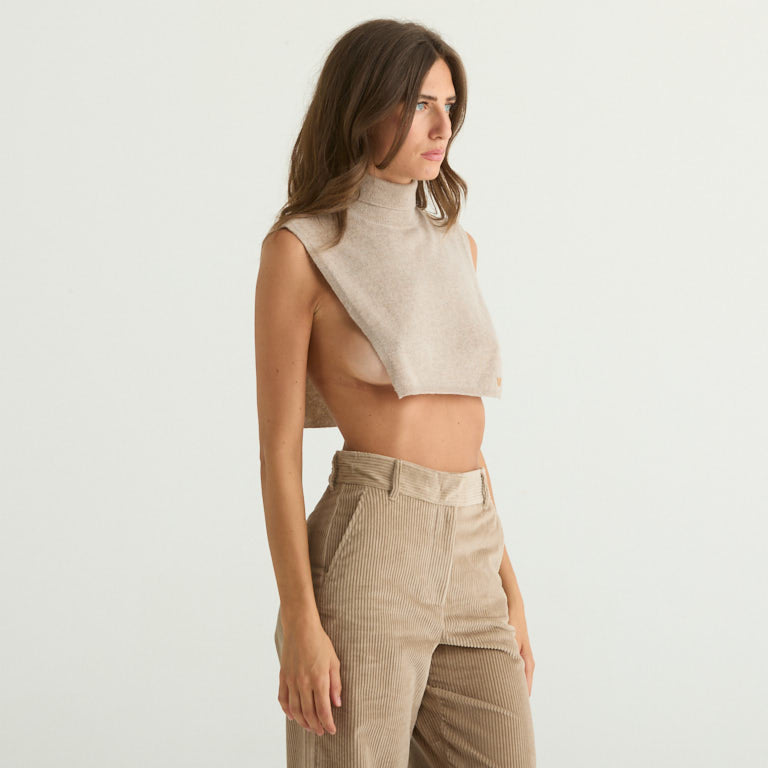 Maxmara poncho in cachemire beige