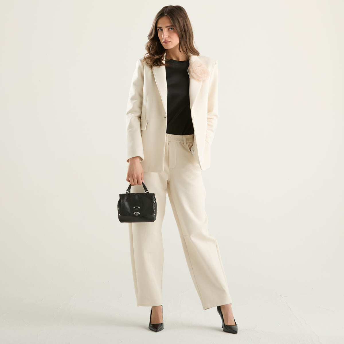 Philia Loft pantalone in punto milano panna