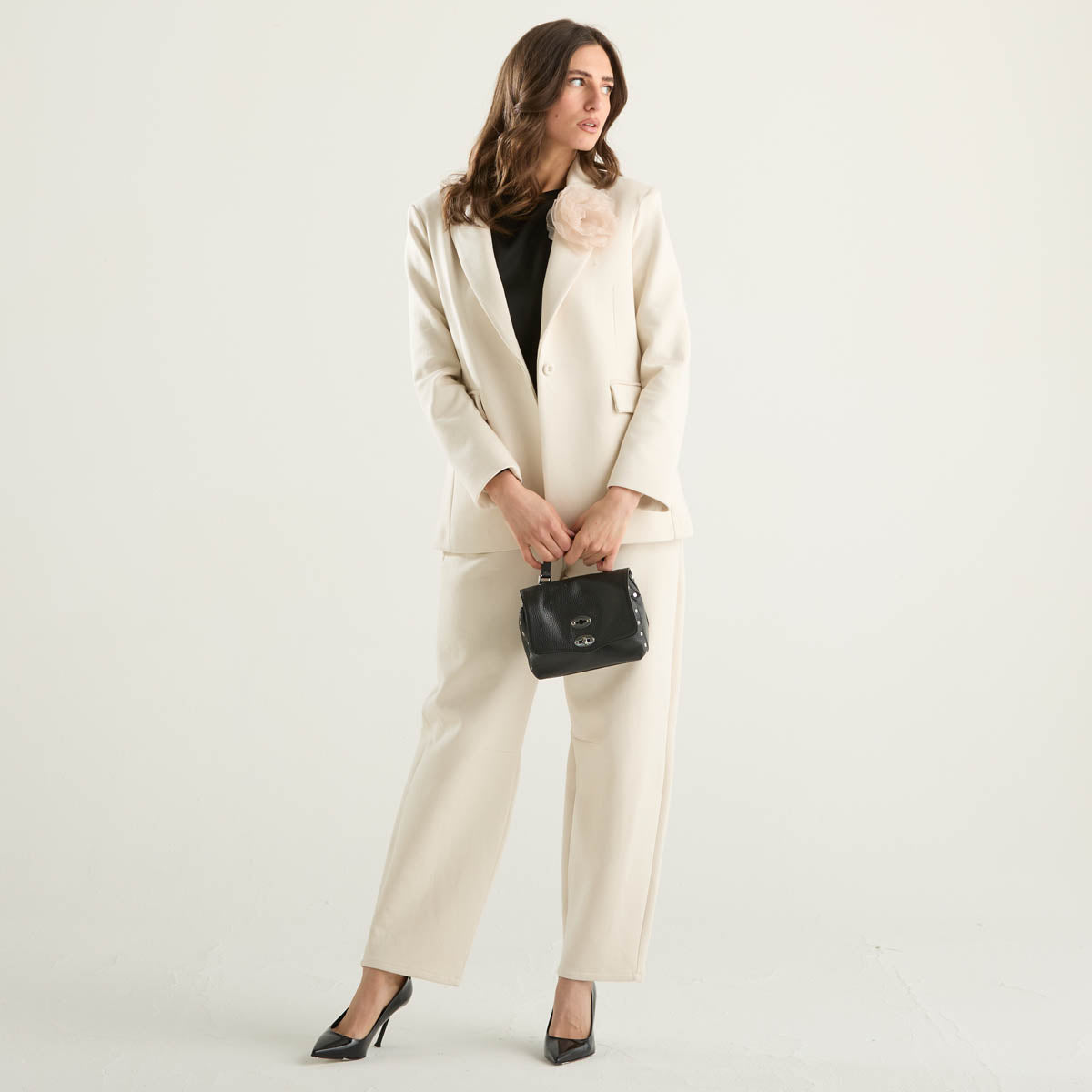 Philia Loft pantalone in punto milano panna