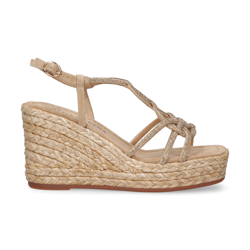 Alma En Pena sandalo zeppa alta beige