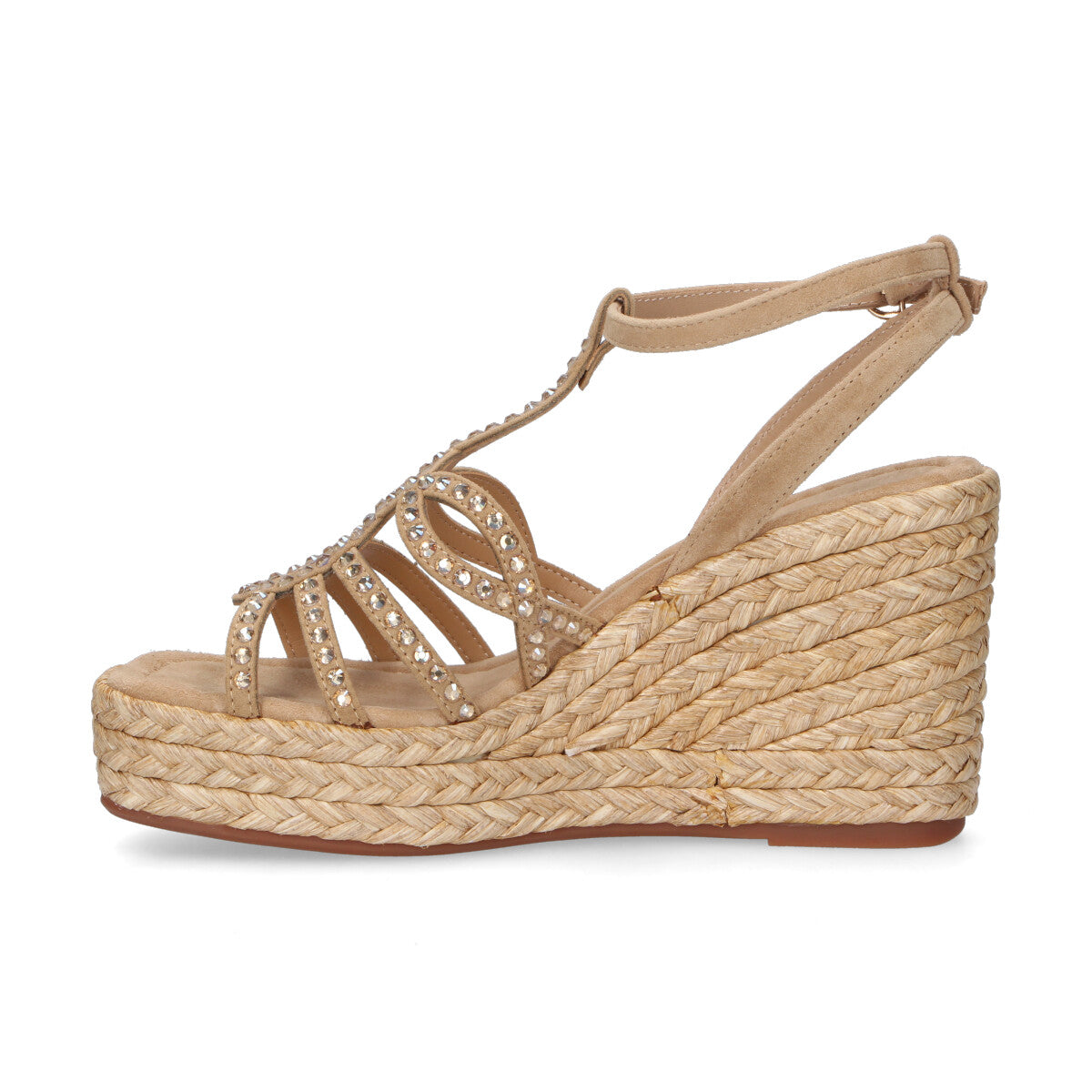 Alma En Pena sandalo zeppa camoscio sabbia