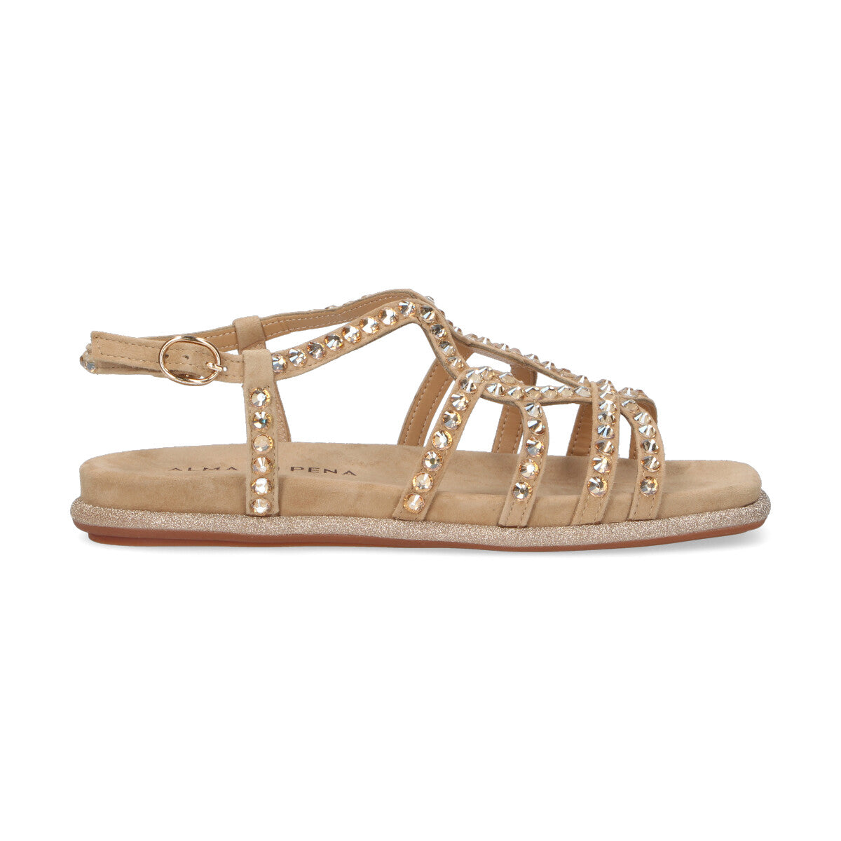 Alma En Pena sandalo strass sabbia