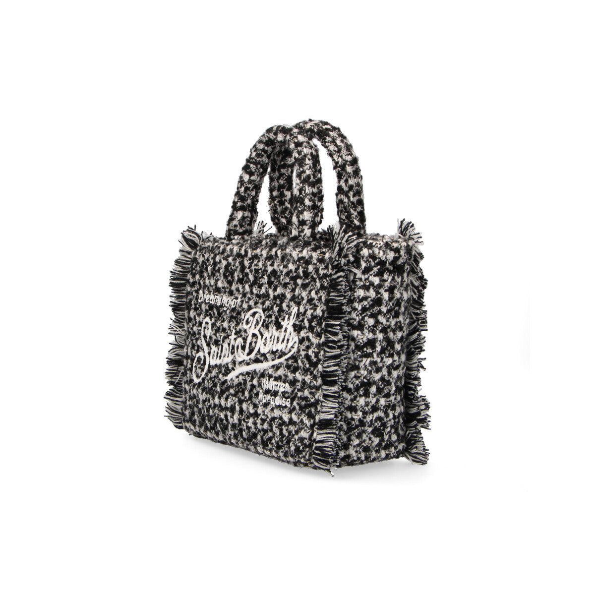 Mc2 Saint Barth Vanity Mini lana tweed bianco nero