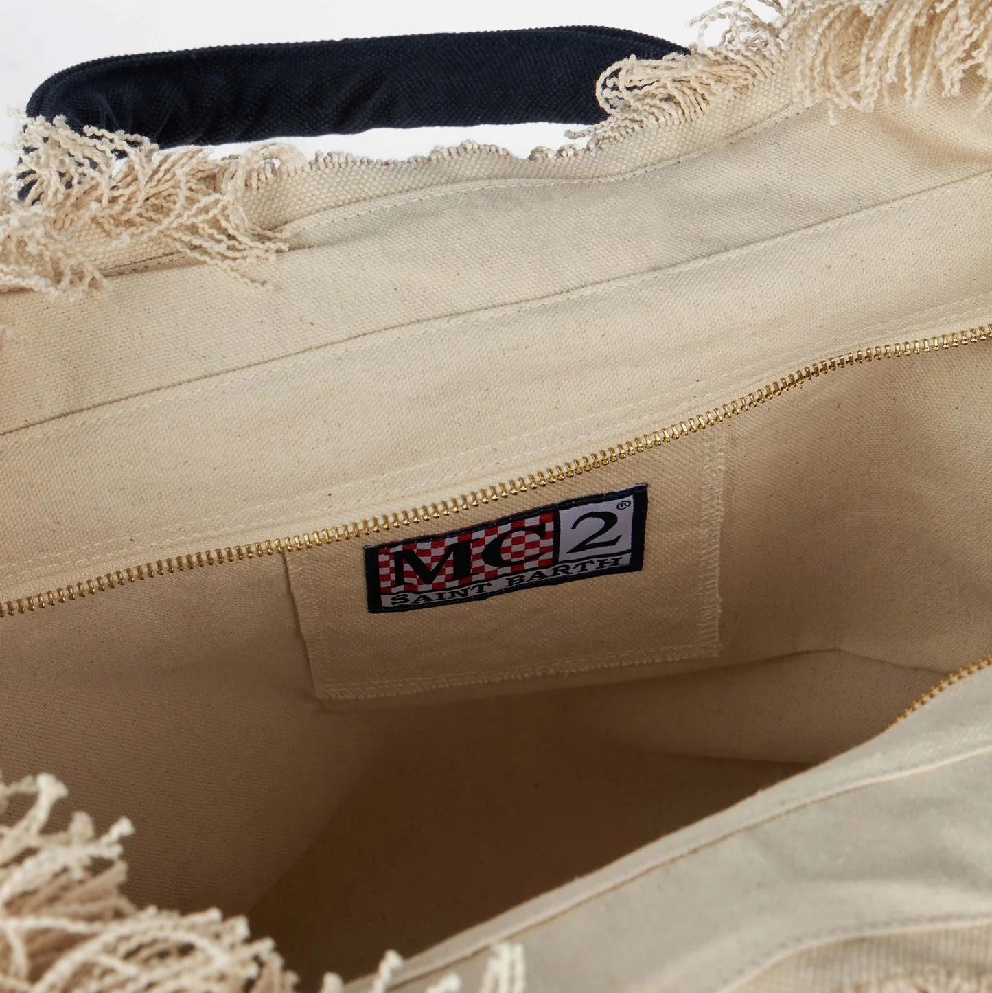 Mc2 Saint Barth borsa Vanity in tessuto beige blu