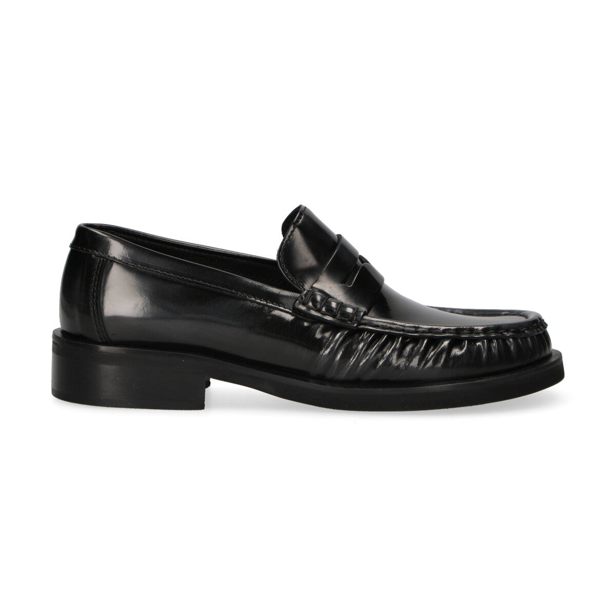 Poeve mocassino pelle lucida grigio