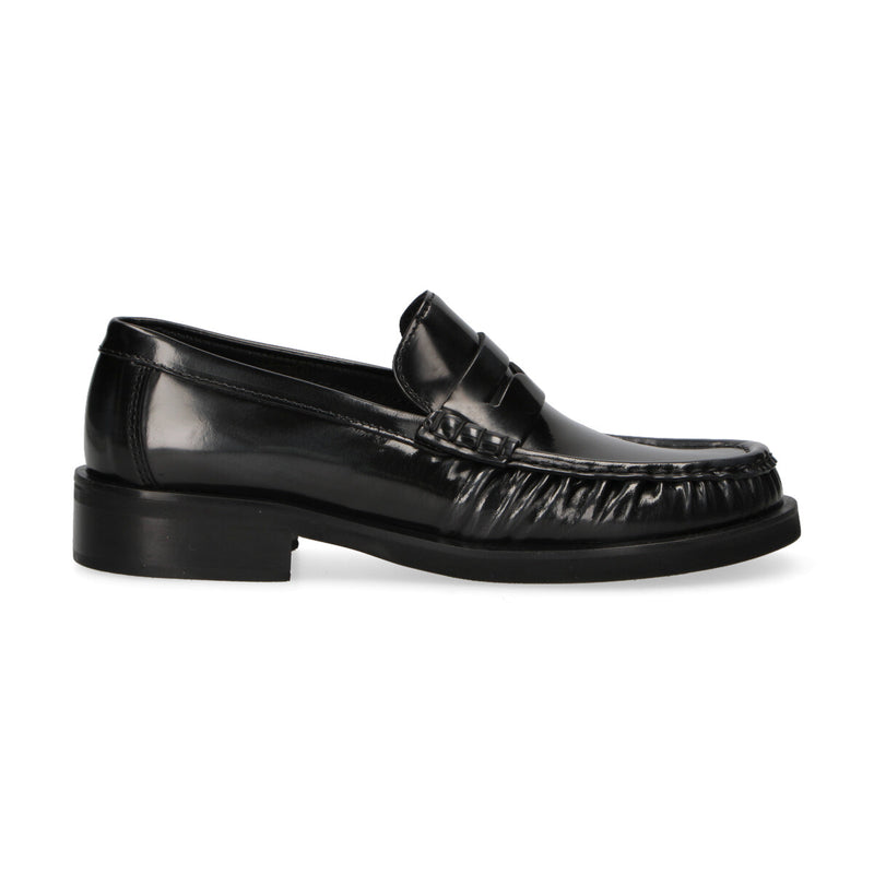 Poeve mocassino pelle lucida grigio