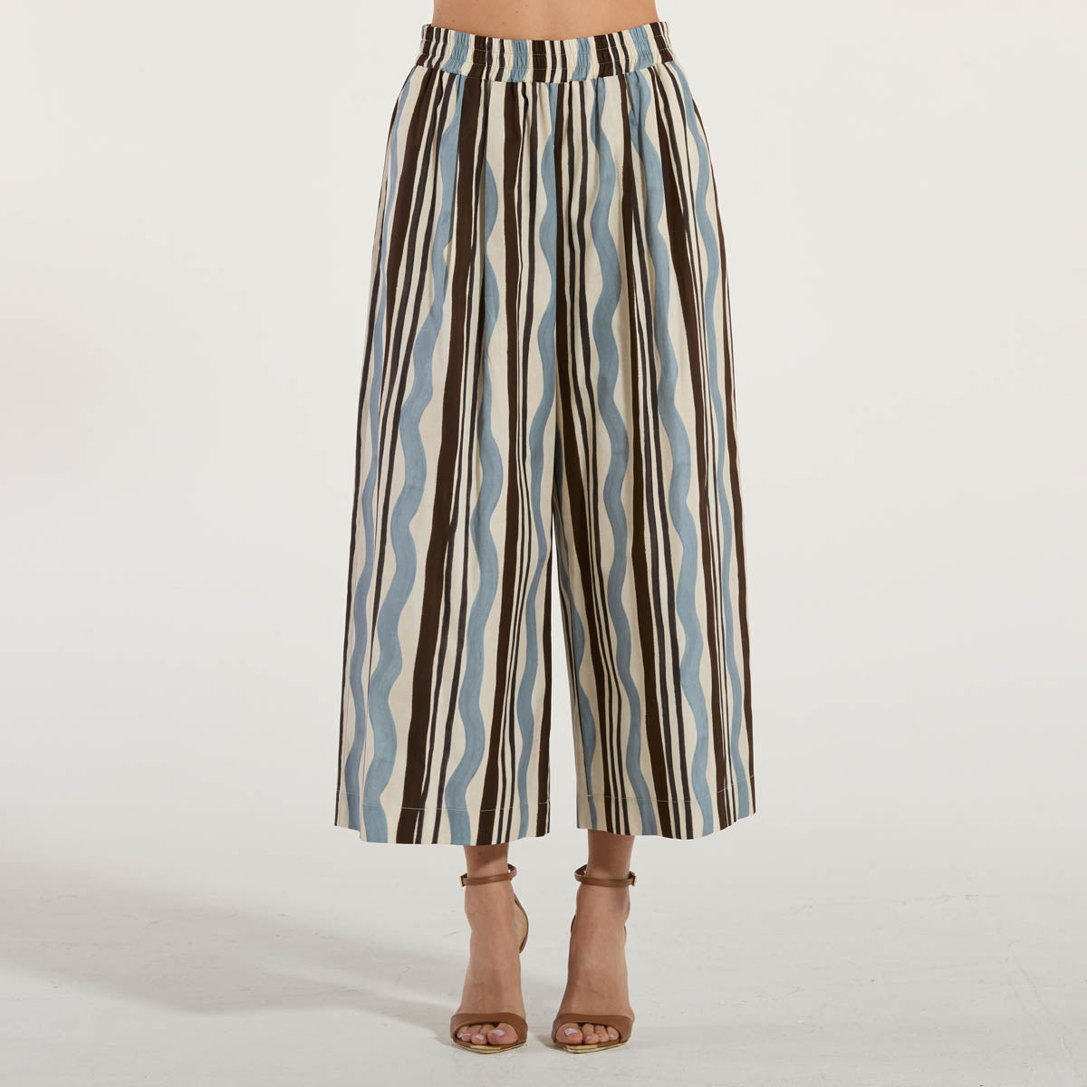 Maxmara pantalone in popeline di cotone multicolor