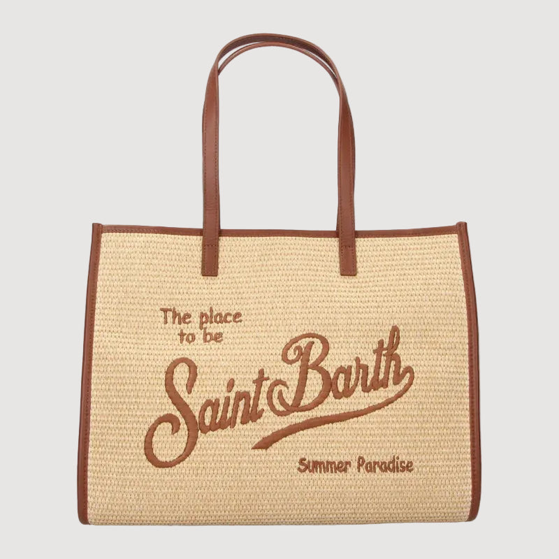 Mc2 Saint Barth borsa vivian raffia cuoio