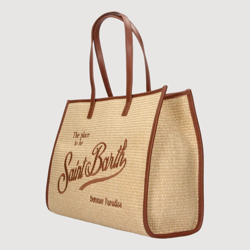Mc2 Saint Barth borsa vivian raffia cuoio