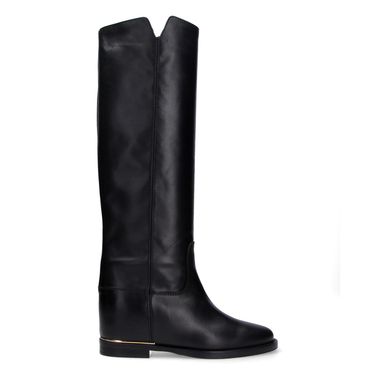 Via Roma 15 stivale pelle nera sperone oro