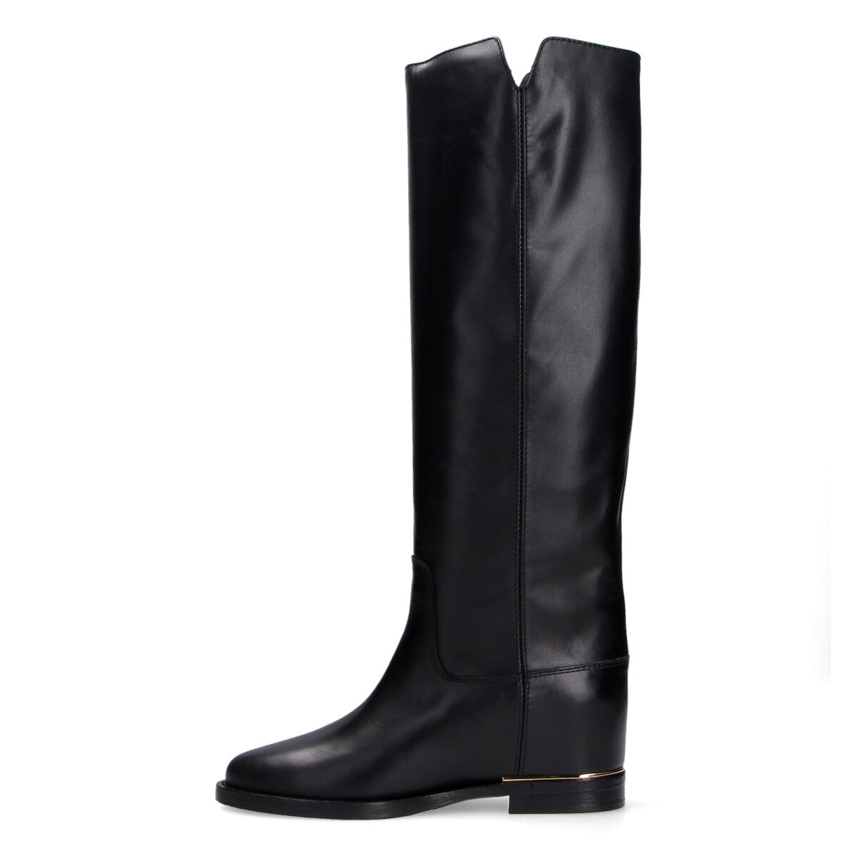 Via Roma 15 stivale pelle nera sperone oro