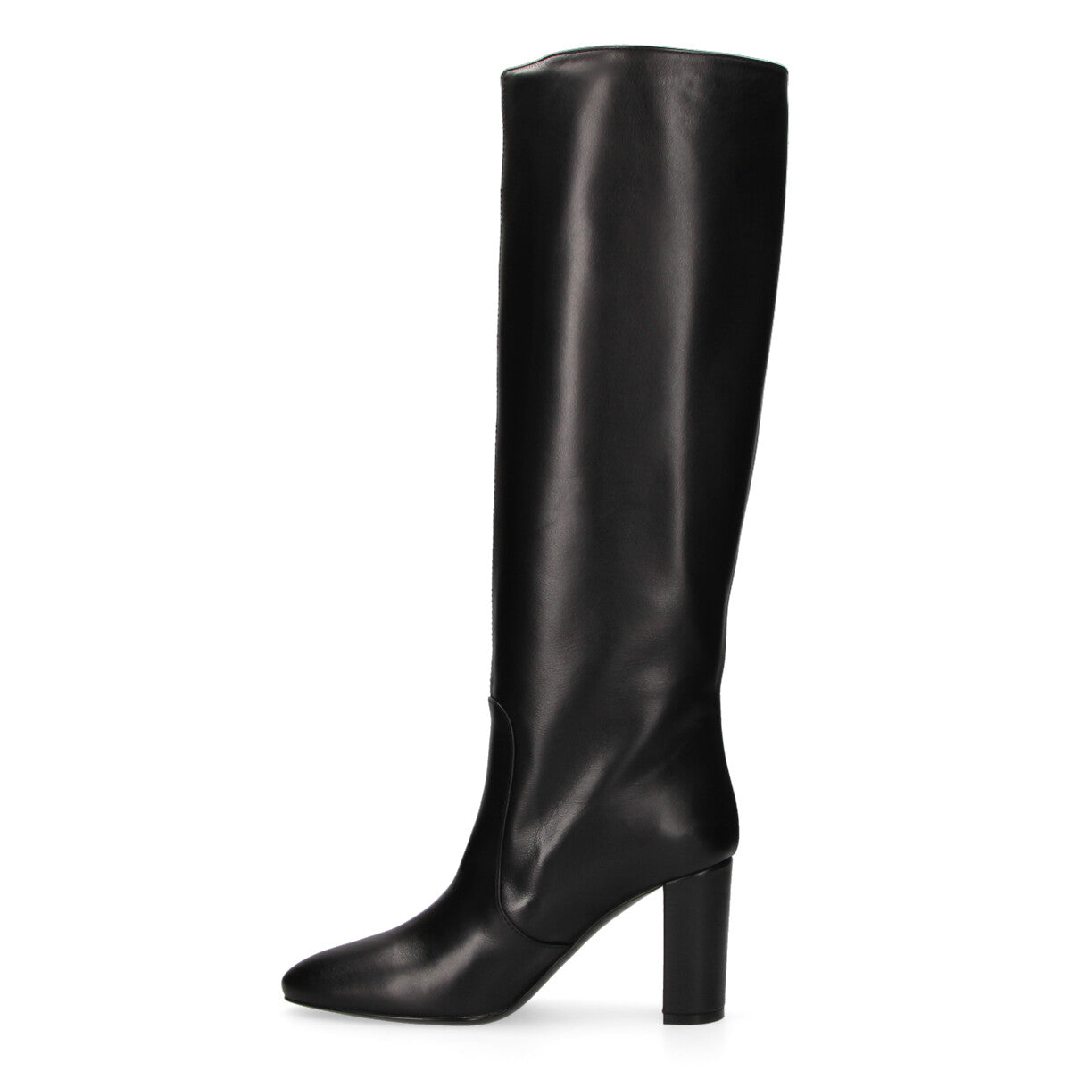 Via Roma 15 stivale pelle nera con tacco v oro