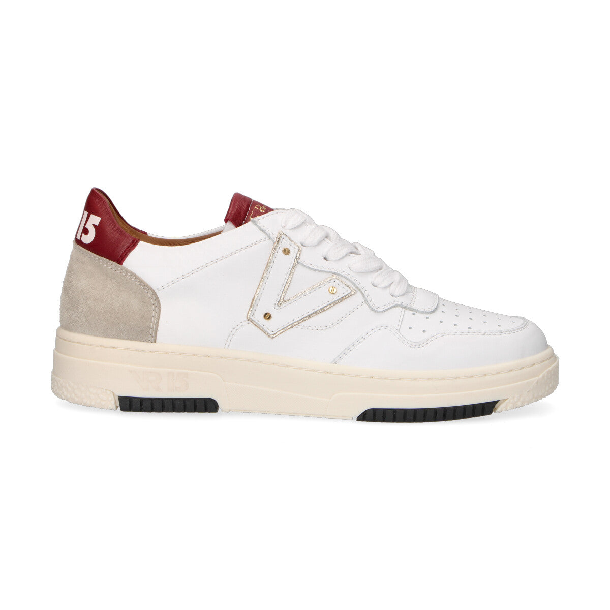 Via Roma 15 sneaker pelle bianca bordeaux