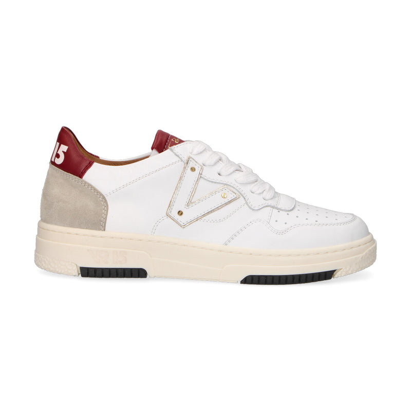 Via Roma 15 sneaker pelle bianca bordeaux