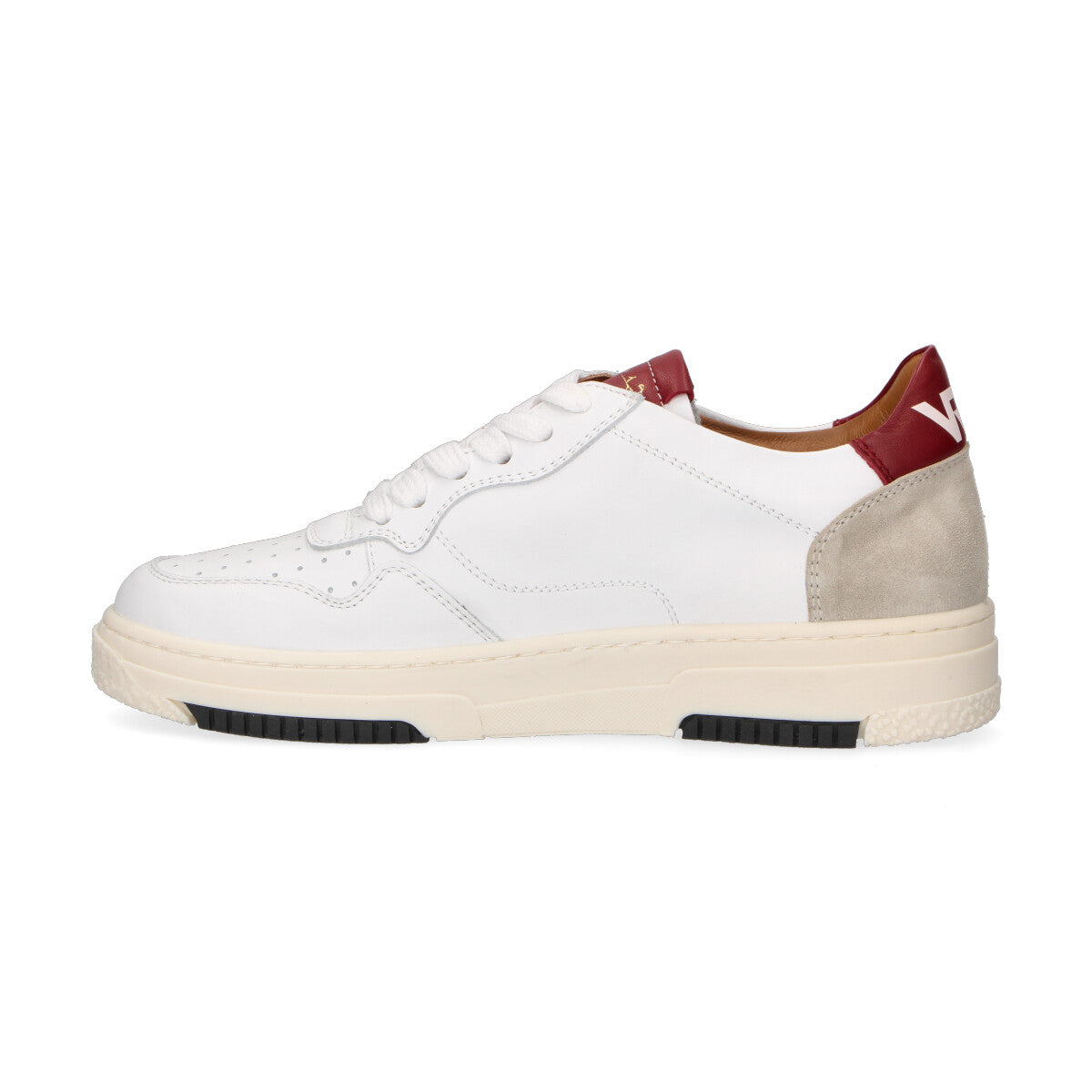 Via Roma 15 sneaker pelle bianca bordeaux