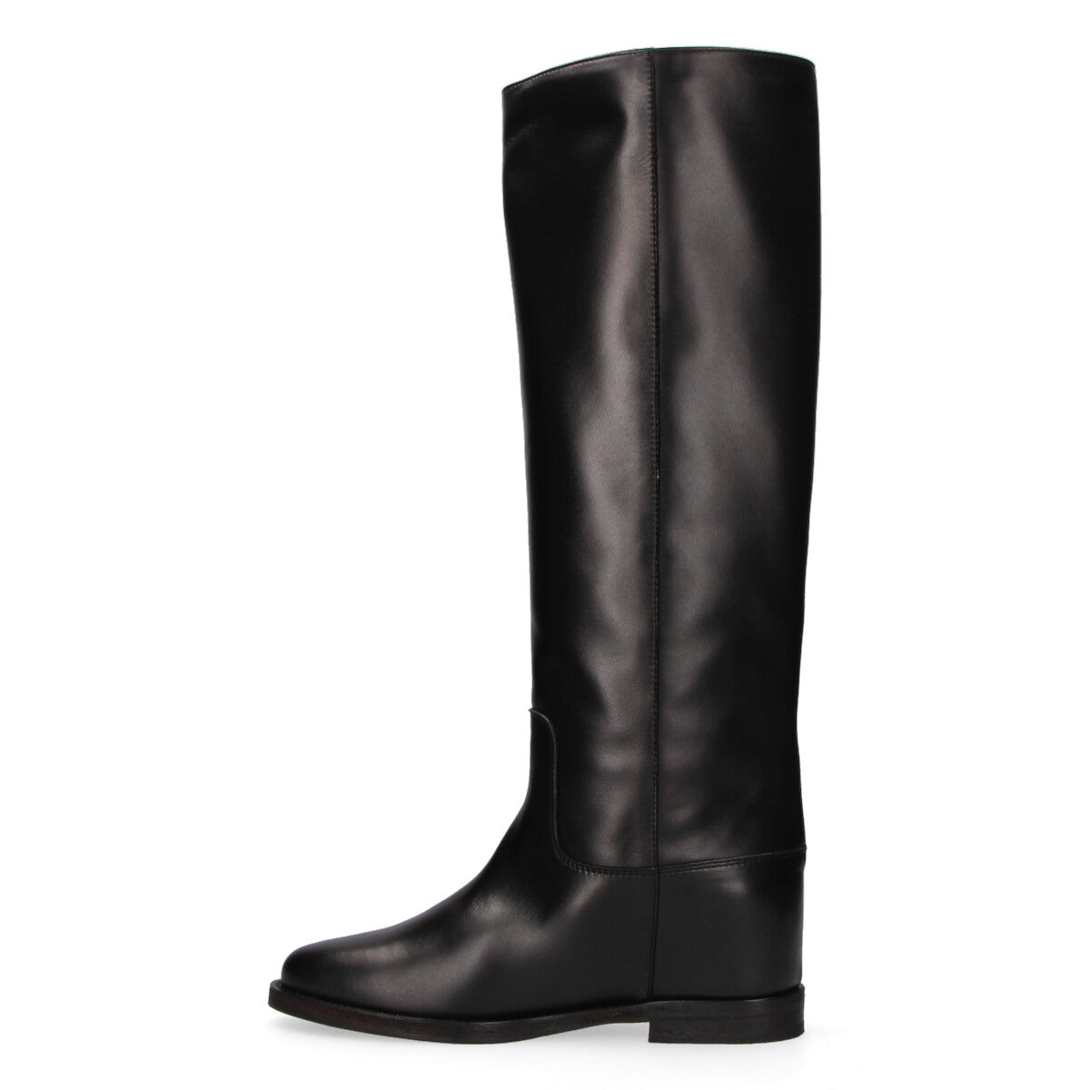 Via Roma 15 stivale tubolare pelle nera v oro