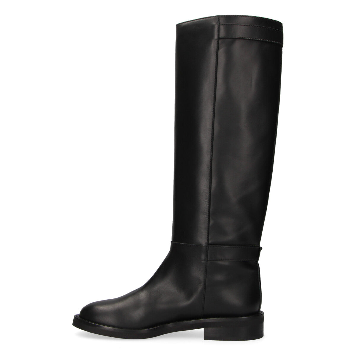 Via Roma 15 stivale biker fibbie pelle nera